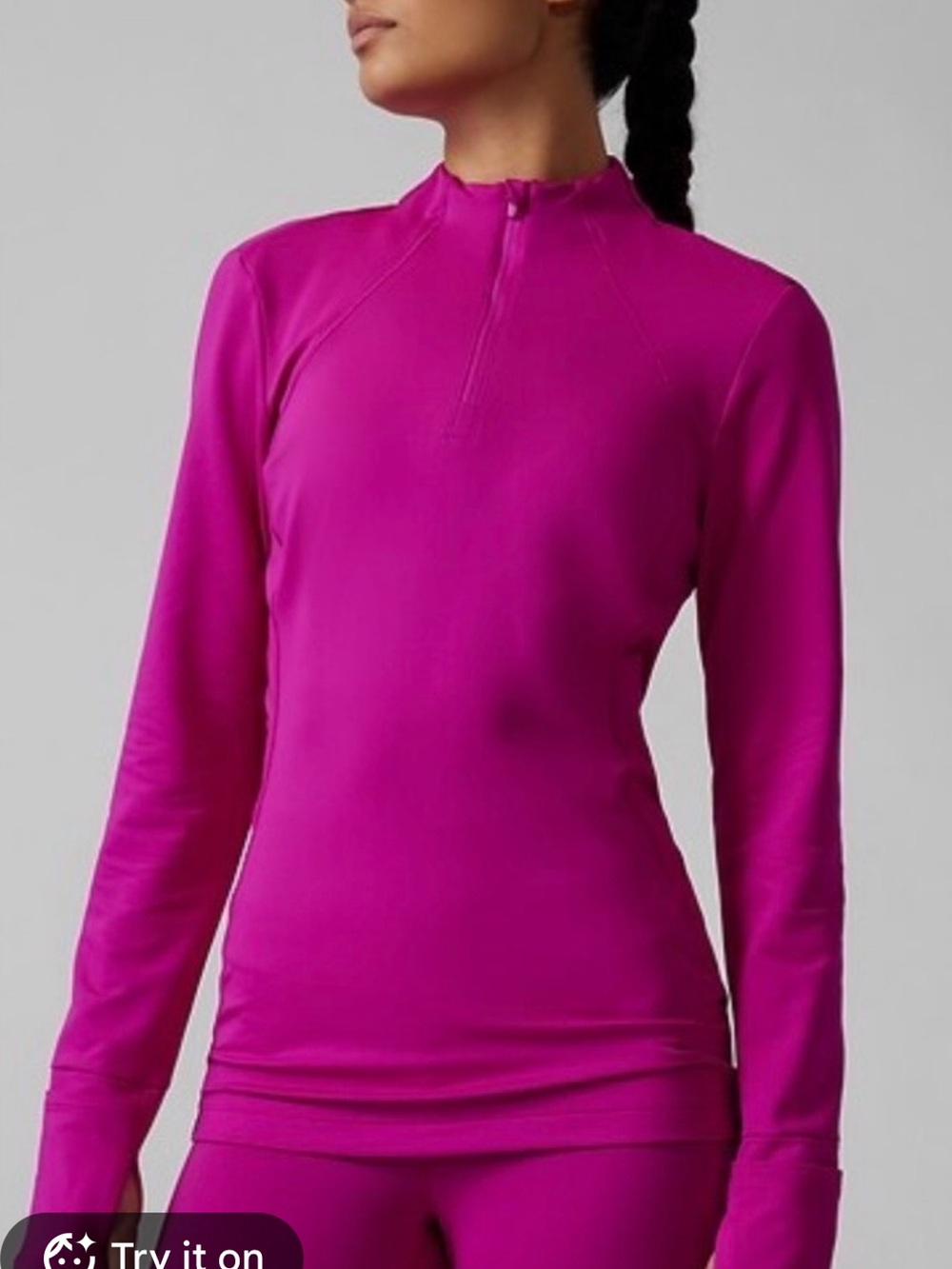 Athleta Whistler Half Zip Pullover Jacket Size Small Pink $88 NWOT